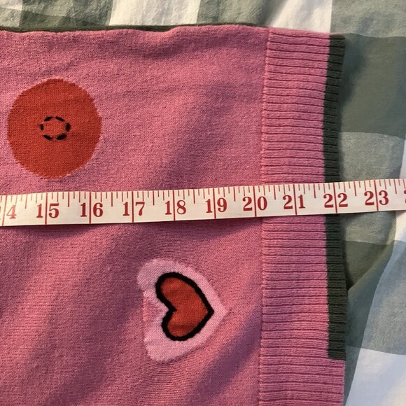 Zaket & Plover Sweater Womens S Candy Flowers Spots Pink Knit Cardigan - Picture 6 of 6